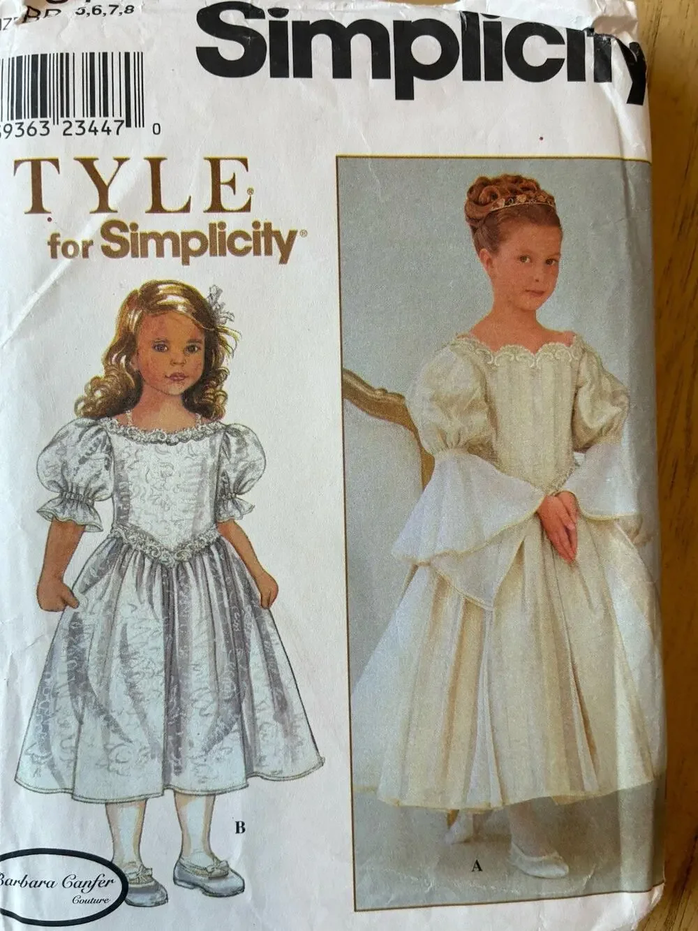 VTG Girl's Confirmation Flower Girl Dress Sew Pattern Barbara Canfer Couture